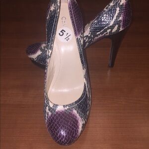 Calvin Klein “Kendall” Round Toe Faux Snake Skin